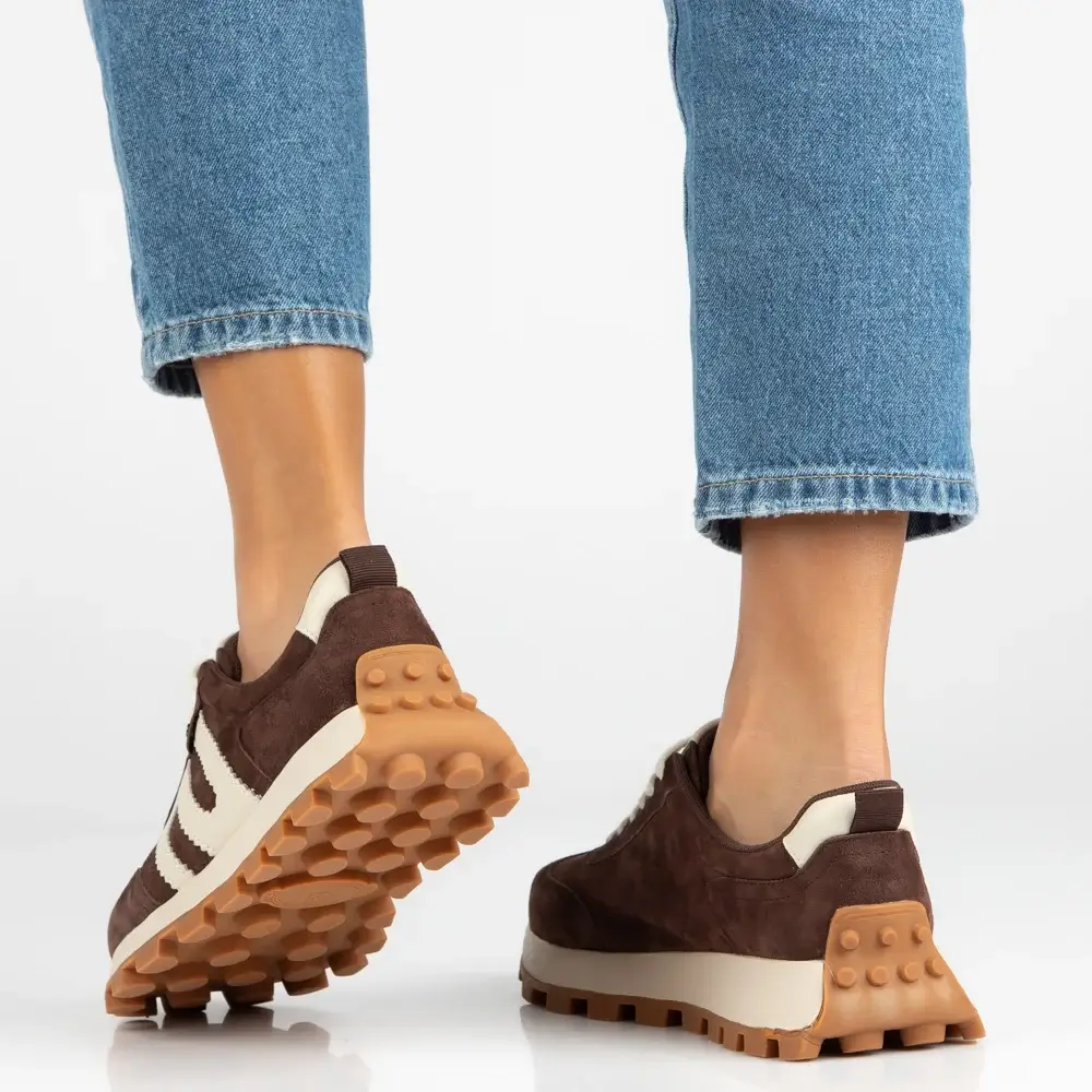 Sneakersy damskie skórzane DP6743 - zdjęcie 6