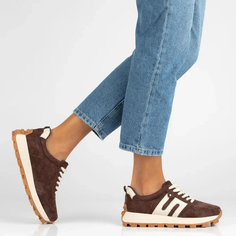 Sneakersy damskie skórzane DP6743 - zdjęcie 7
