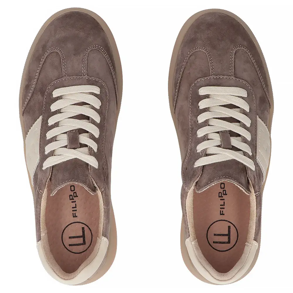 Sneakersy damskie skórzane FILIPPO DP7543 c.brązowy - zdjęcie 4
