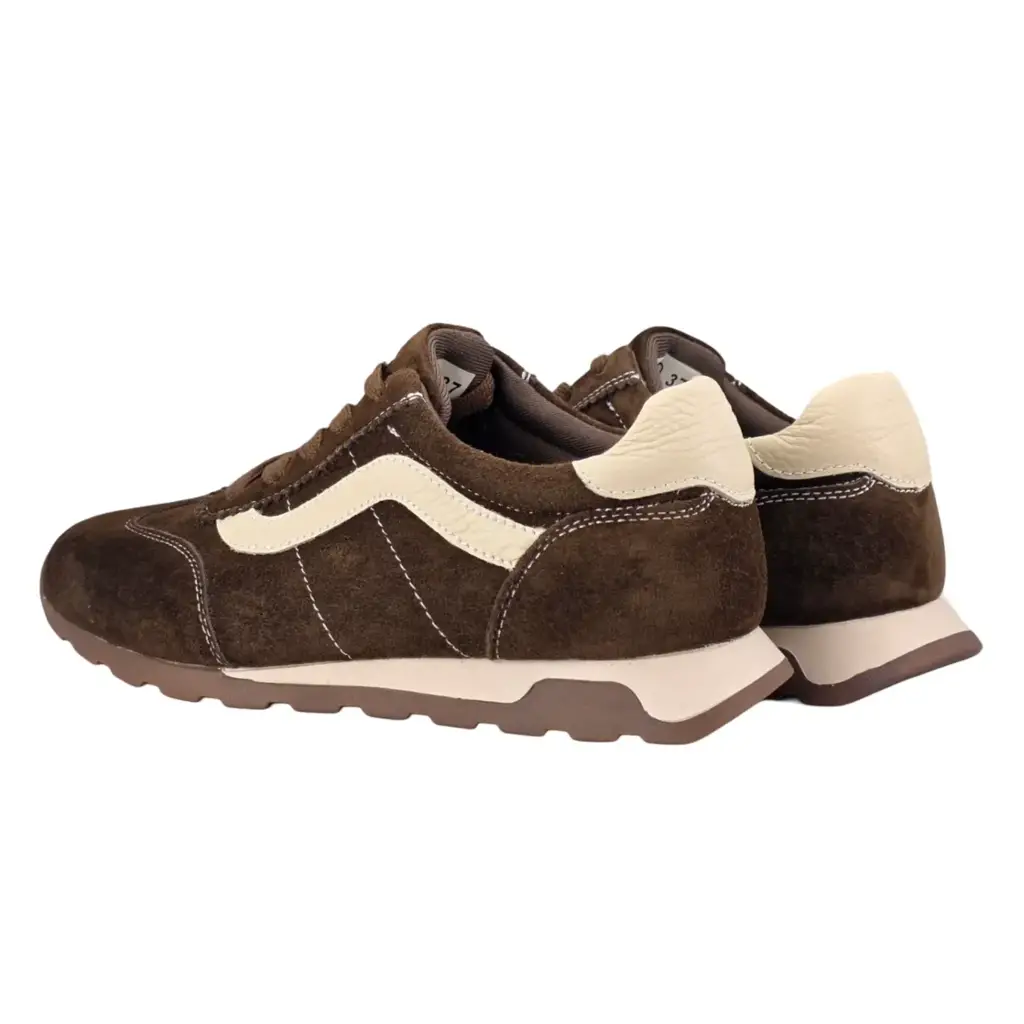 Sneakersy damskie skórzane VINCEZA 79638 czekolada skóra - zdjęcie 5