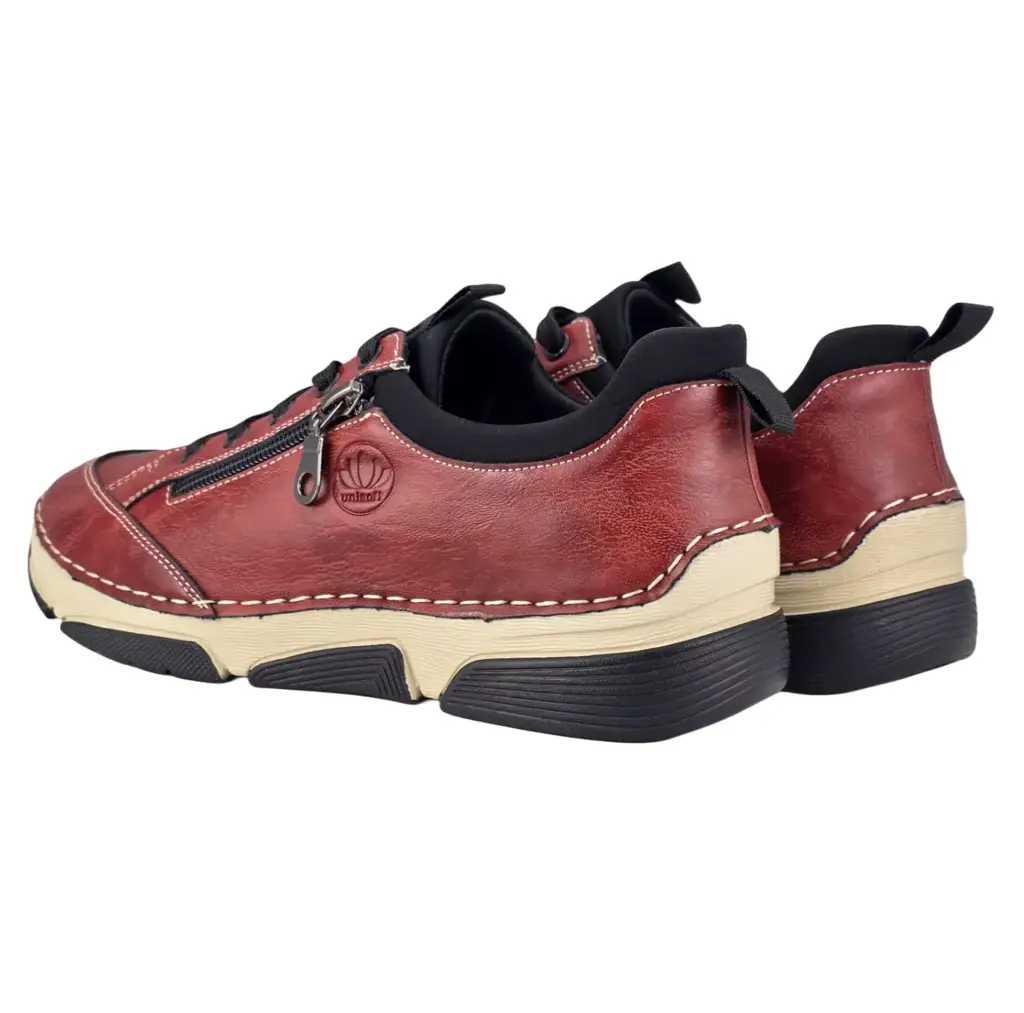 Sneakersy damskie UNISOFT 9916 burgundowe - zdjęcie 6