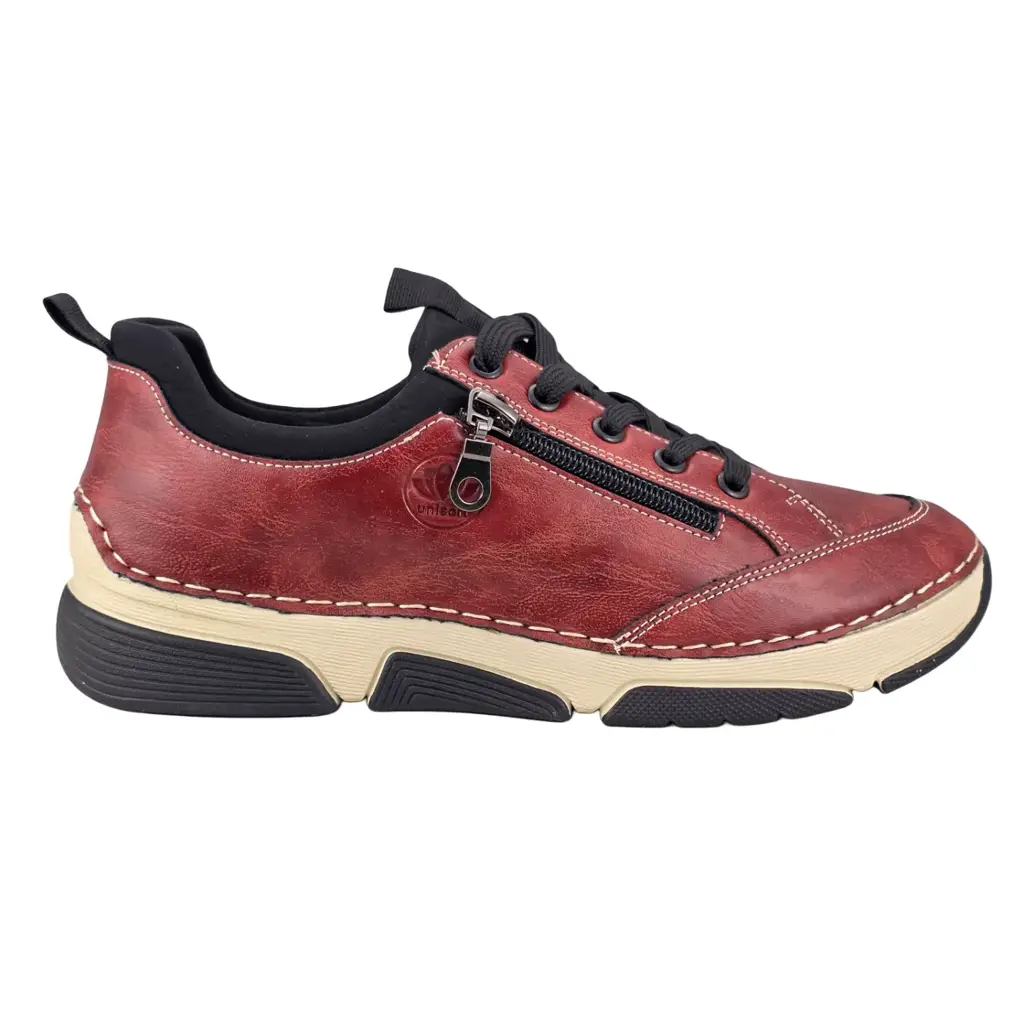 Sneakersy damskie UNISOFT 9916 burgundowe - zdjęcie 3