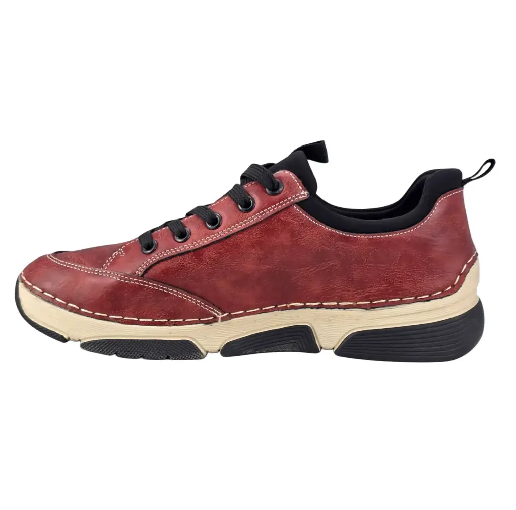 Sneakersy damskie UNISOFT 9916 burgundowe - zdjęcie 4
