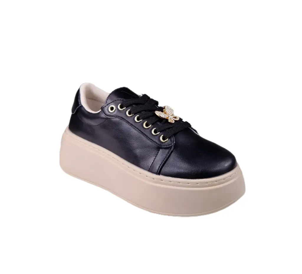 Sneakersy z ozdobą VINCEZA 89101 skóra - zdjęcie 2