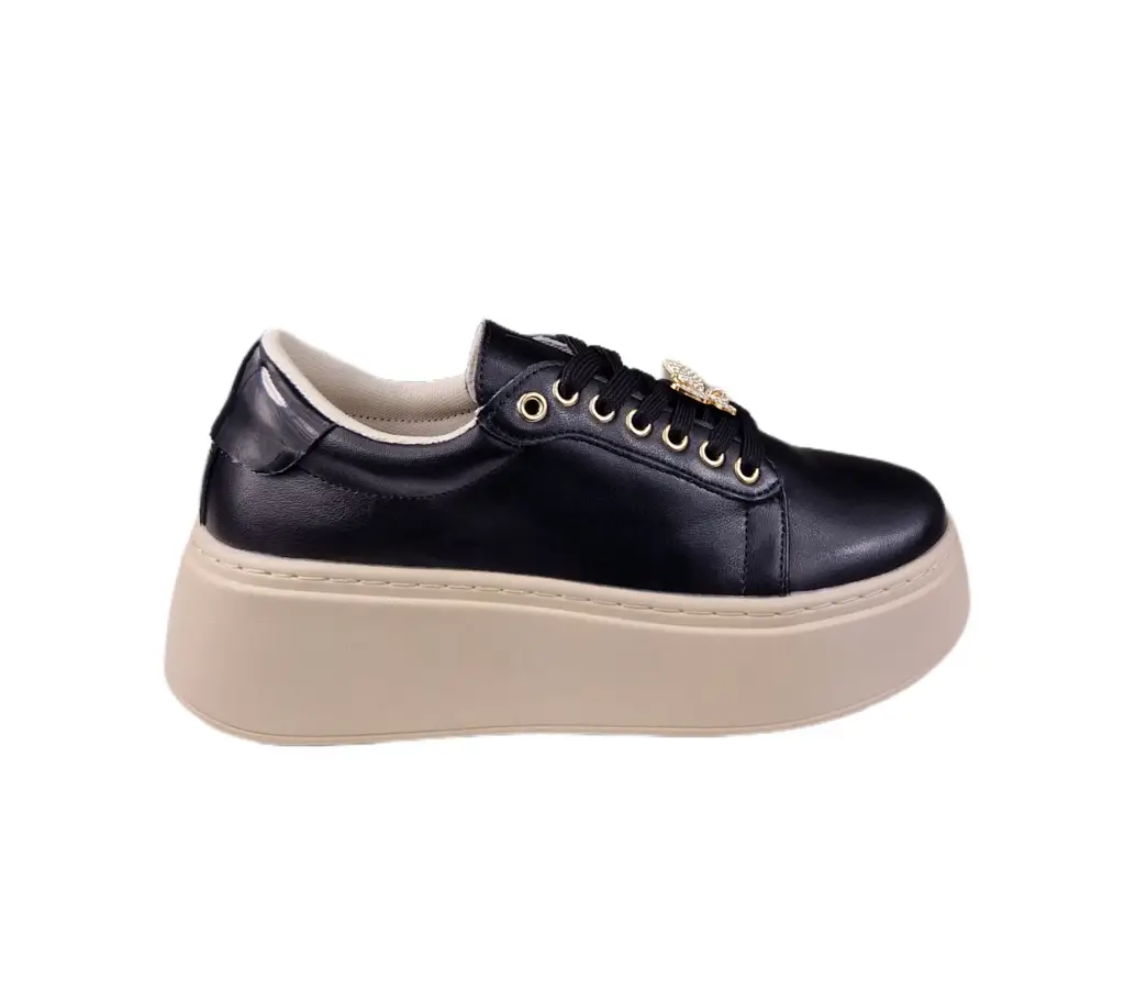 Sneakersy z ozdobą VINCEZA 89101 skóra - zdjęcie 3
